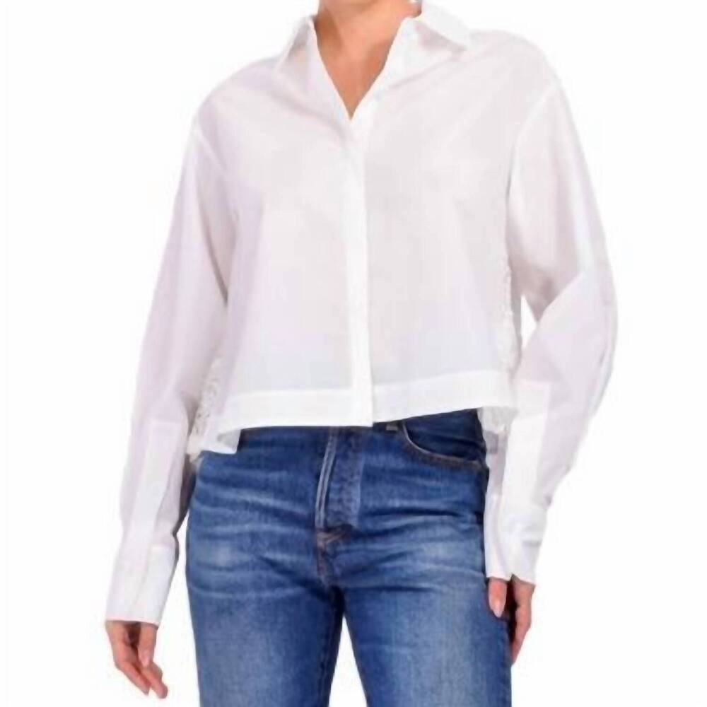 NEW SIMKHAI kacey cotton lace shirt in ivory